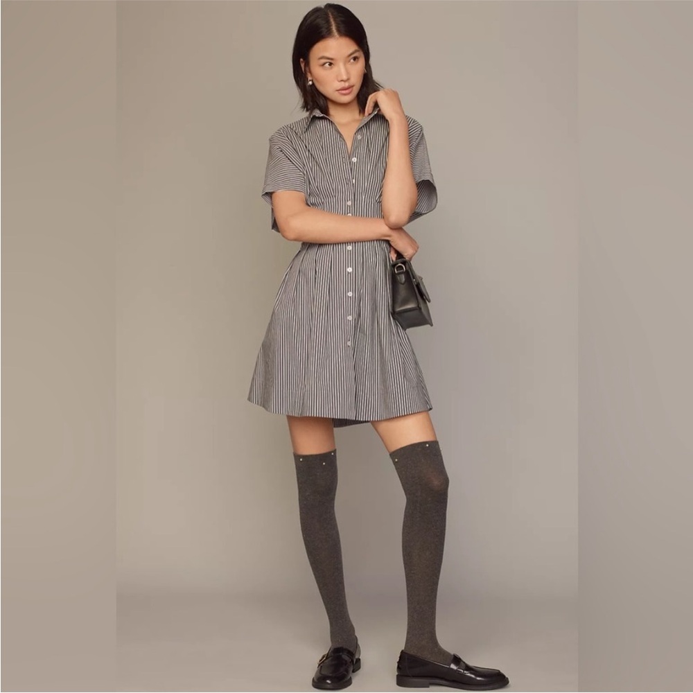 Anthropologie x Exquise Tobie Button-Front Pleated Shirt Dress Size Small NWT